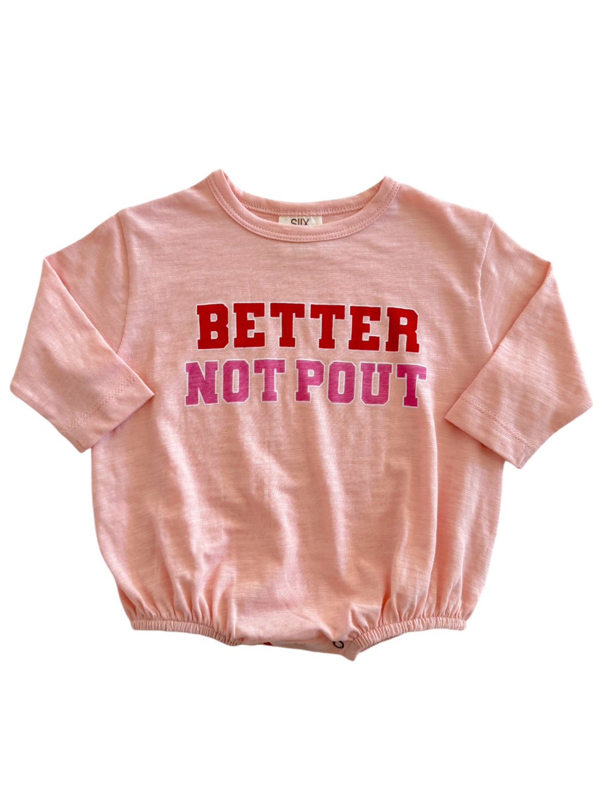 Pink shirt with the text 