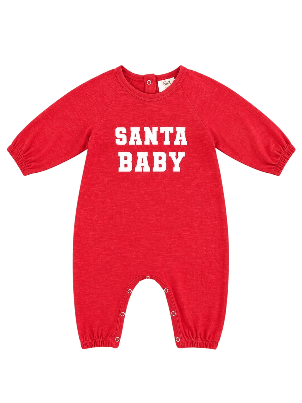 Red baby onesie with 