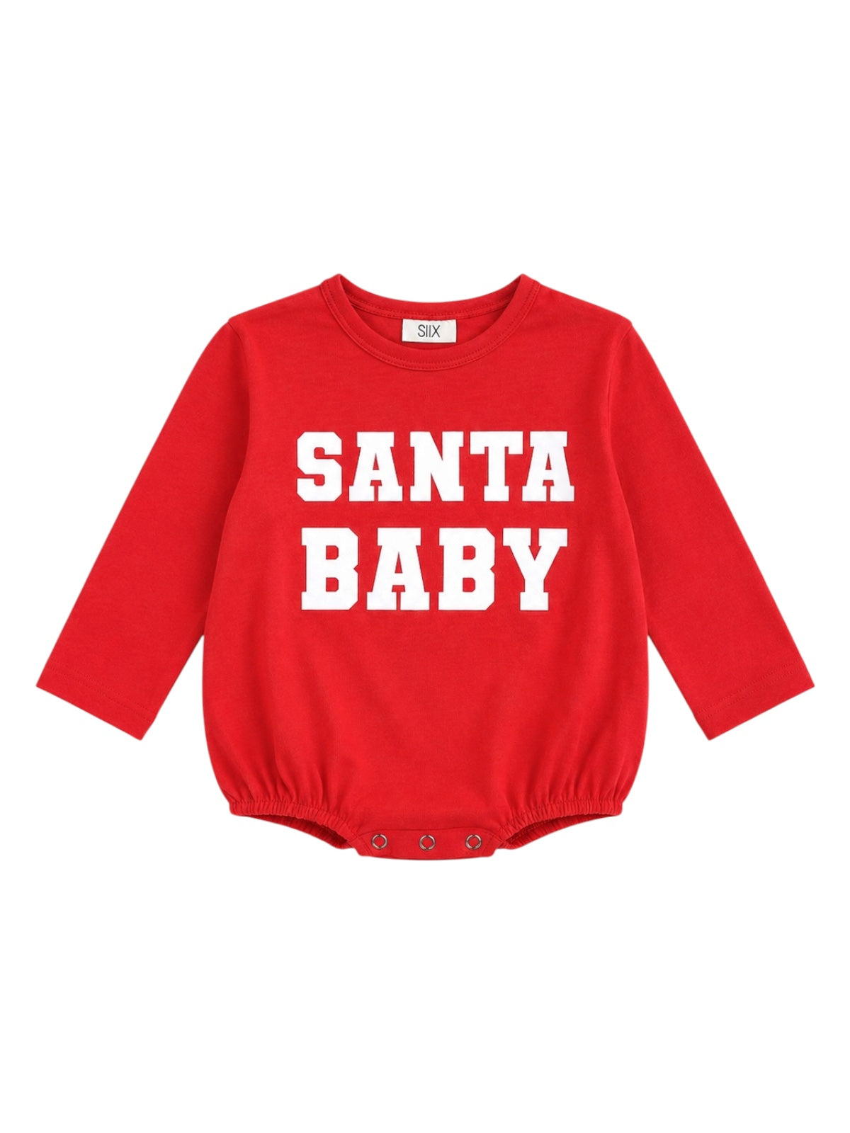 Red baby onesie with 