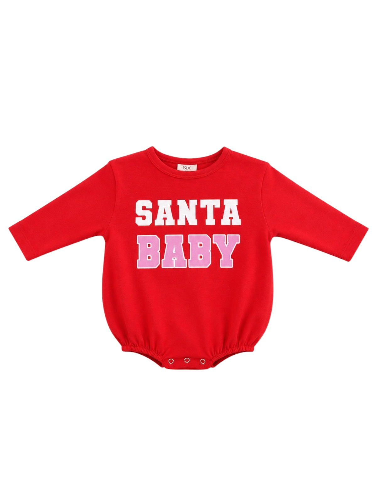 Red baby bodysuit with 