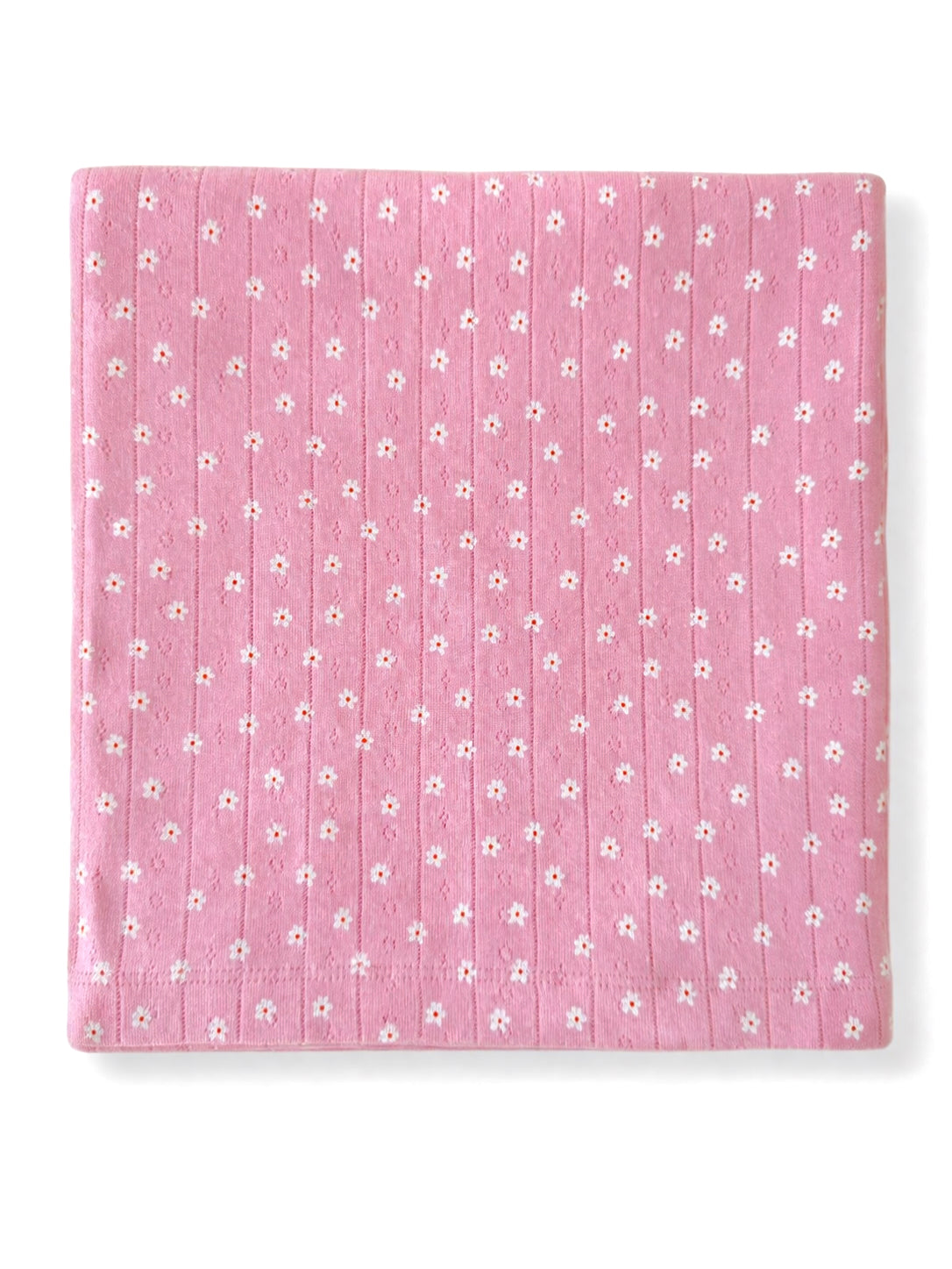 Pink Flower / Organic Pointelle Swaddle