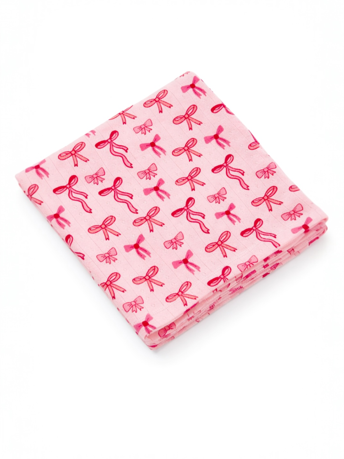 Pink Bows / Organic Pointelle Swaddle