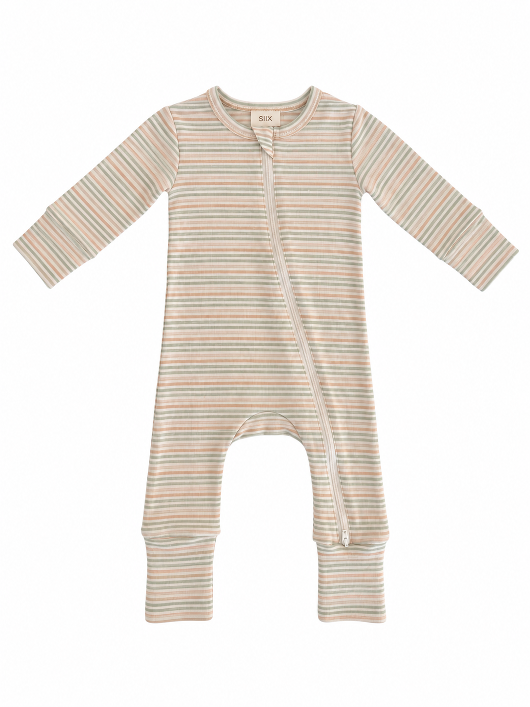 Multi Stripe / Organic 2-Way Zip Romper
