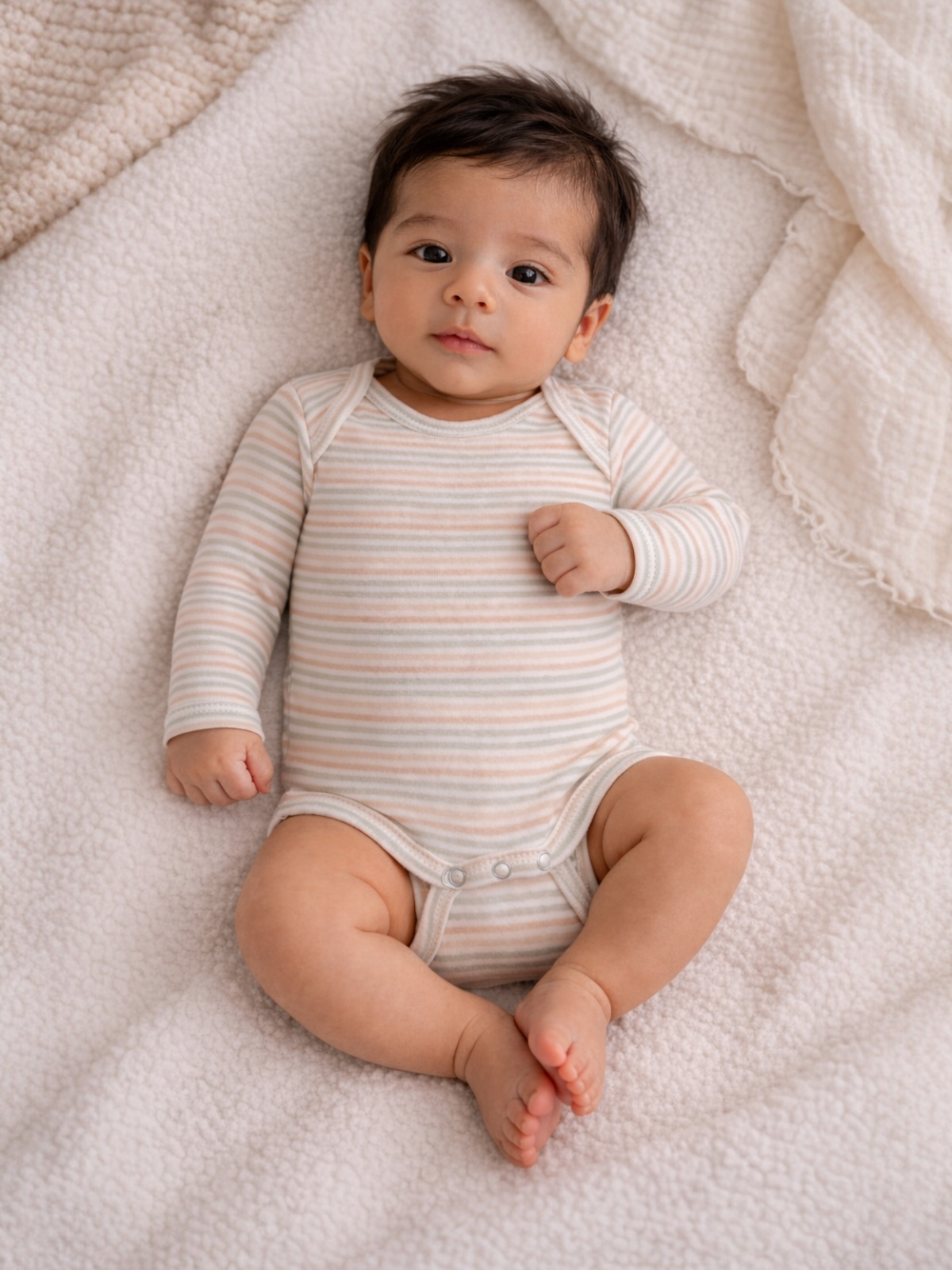 Multi Stripe / Organic Long Sleeve Bodysuit