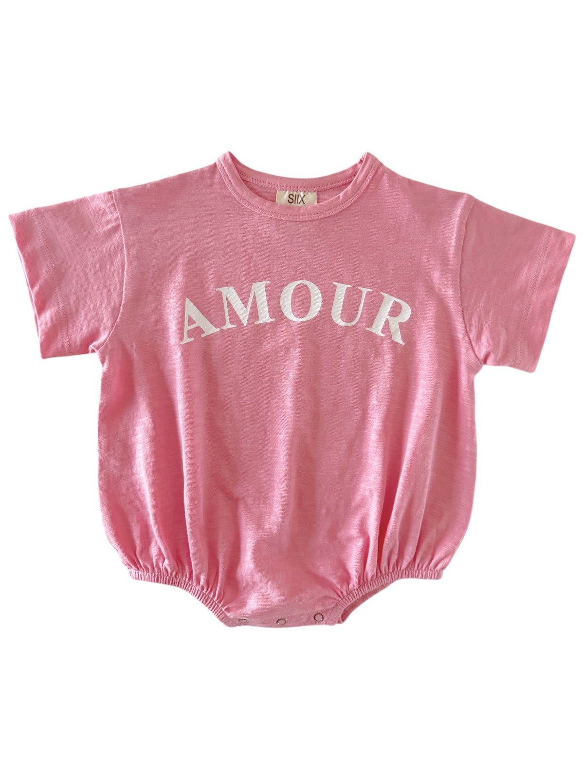 Pink baby onesie with 