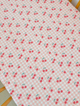 Gingham Cherries / Muslin Crib Sheet