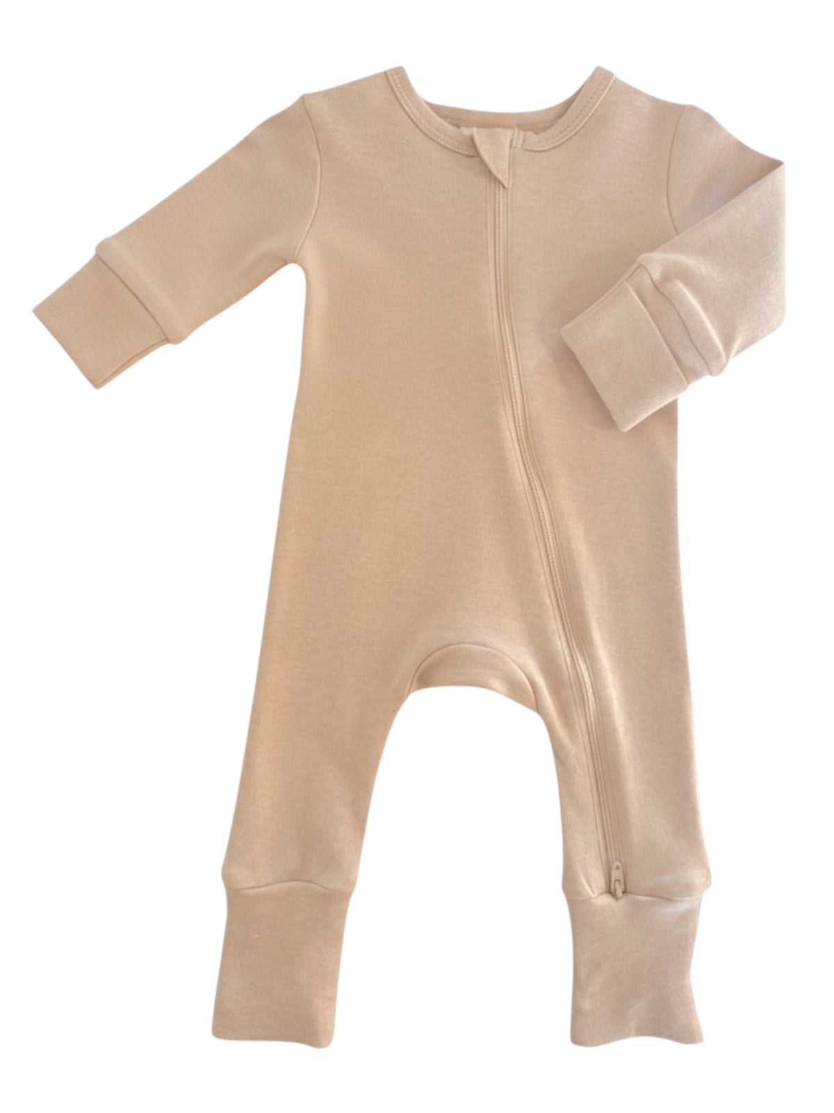 Biscuit / Organic 2-Way Zip Romper