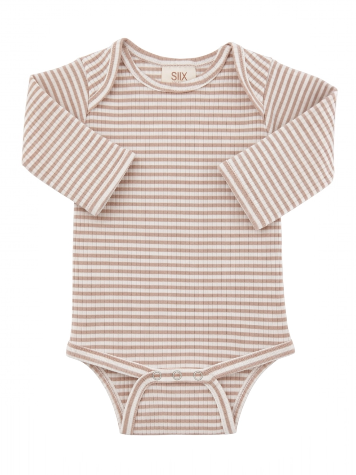 Tan Stripe / Ribbed Long Sleeve Bodysuit