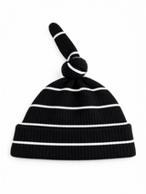 Black/White Stripe / Ribbed Beanie
