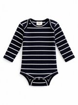 Black/White Stripe / Ribbed Long Sleeve Bodysuit