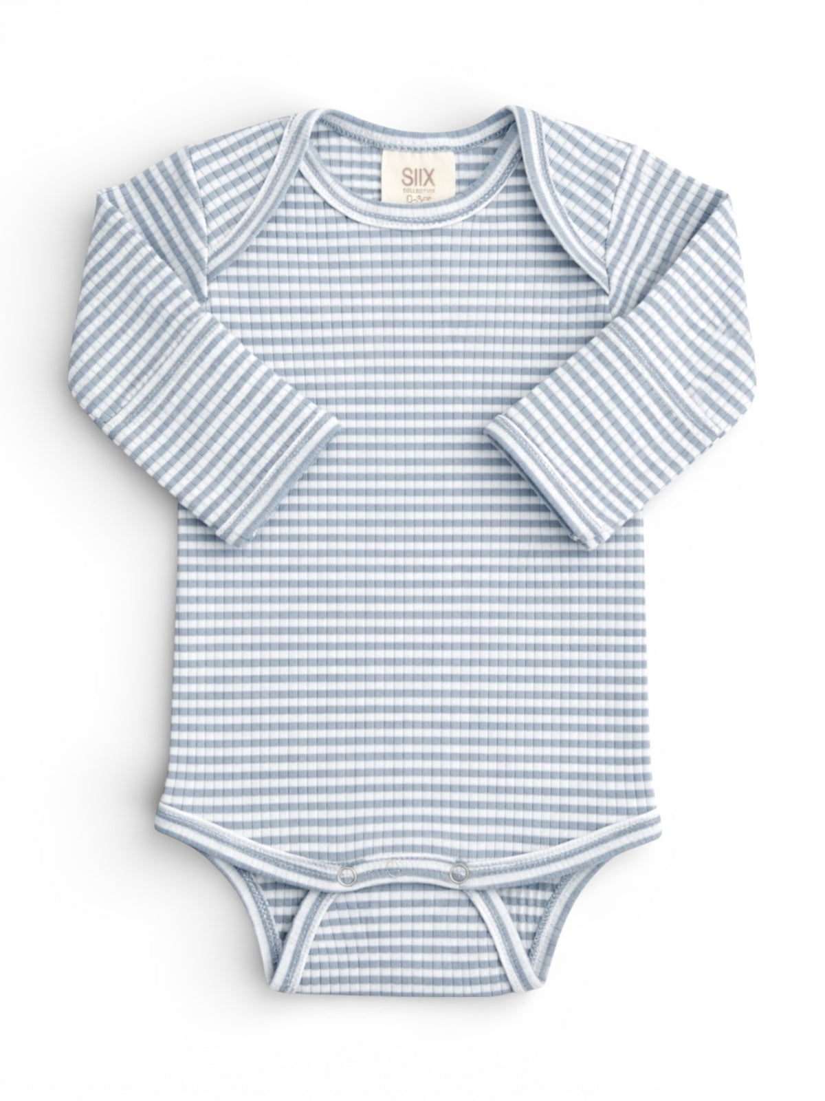 Dusty Blue Stripe / Ribbed Long Sleeve Bodysuit