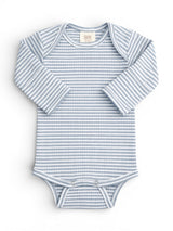 Dusty Blue Stripe / Ribbed Long Sleeve Bodysuit