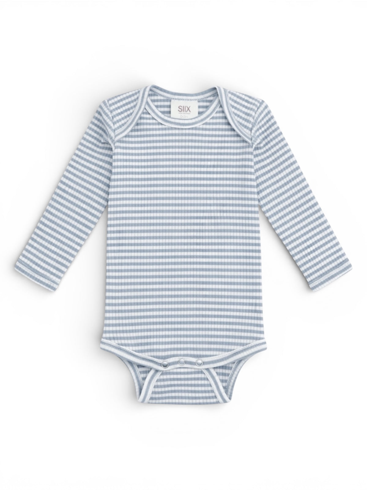 Dusty Blue Stripe / Ribbed Long Sleeve Bodysuit