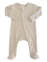 Multi Stripe / Organic 2-Way Zip Footie