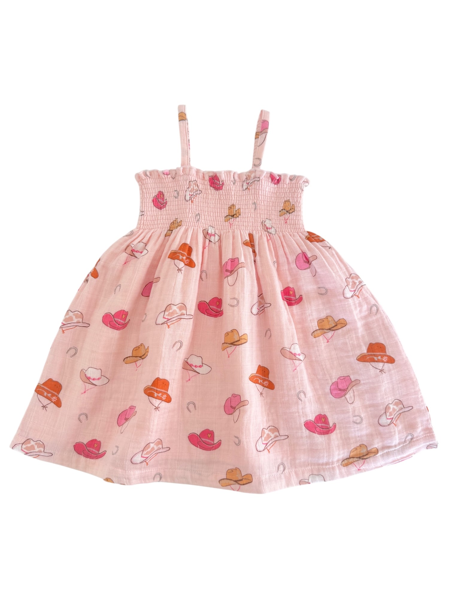 Western Pink / Muslin Smocked Tube Dress