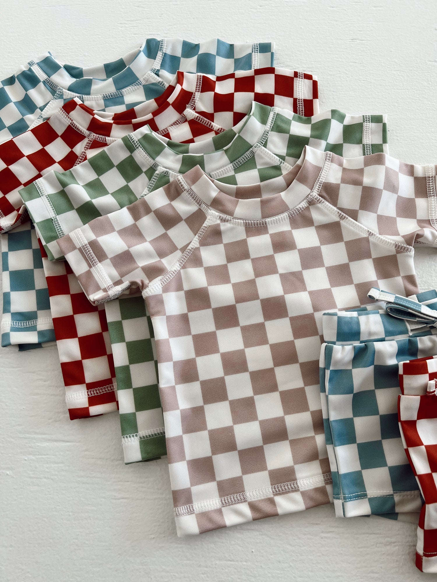 Stracciatella Checkerboard / Cove Rashguard Set / UPF 50+