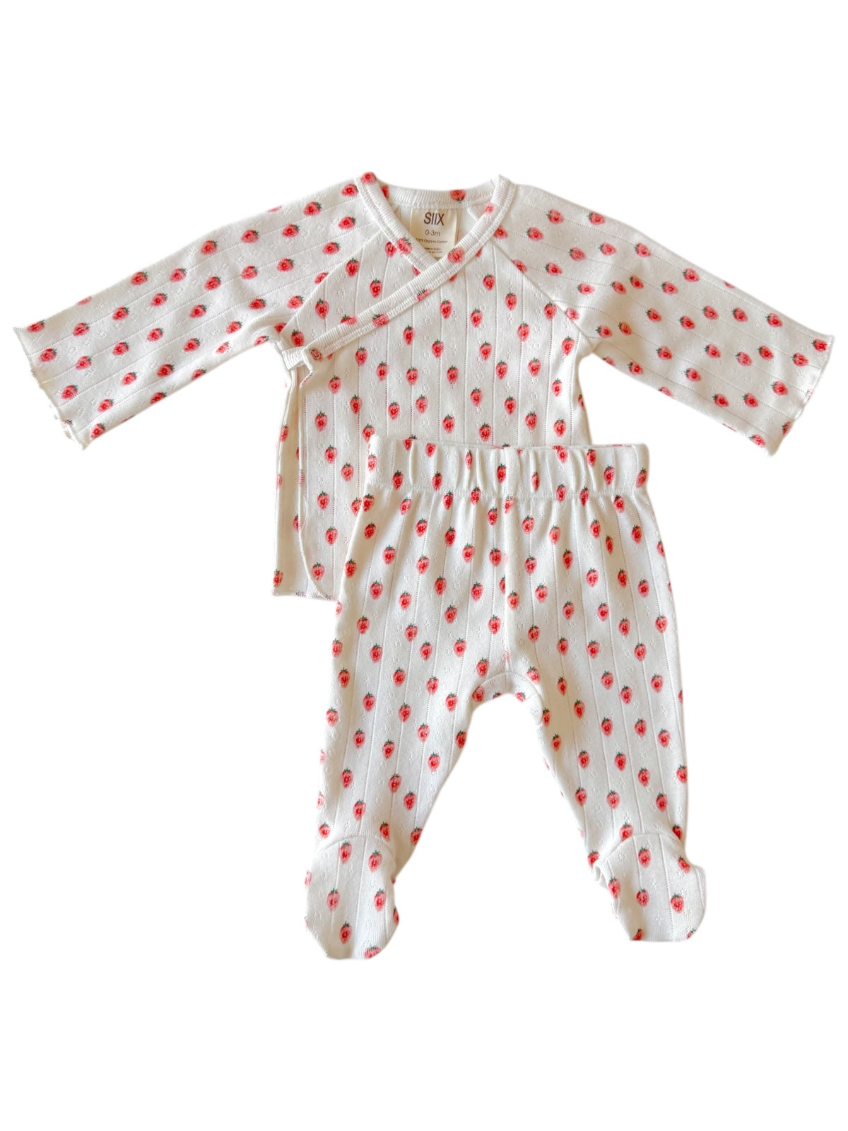 White Strawberry / Organic Pointelle Newborn Set