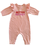 Better Not Pout / Organic Long Sleeve Ruffle Jumpsuit