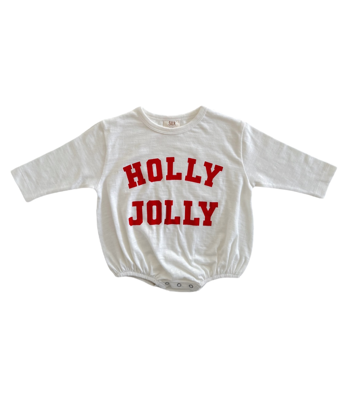 Holly Jolly White / Organic Long Sleeve T-Shirt Bubble