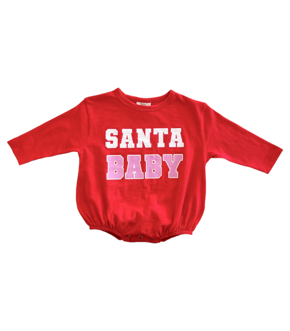 Santa Baby Red/Pink / Organic Long Sleeve T-Shirt Bubble