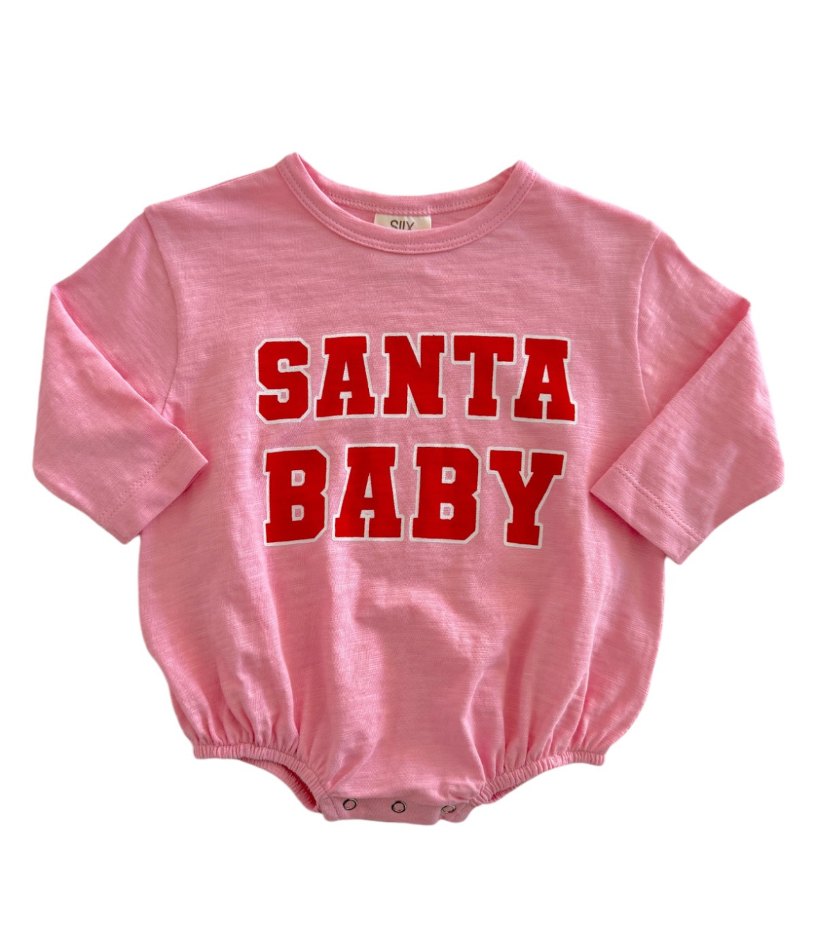 Santa Baby Pink / Organic Long Sleeve T-Shirt Bubble