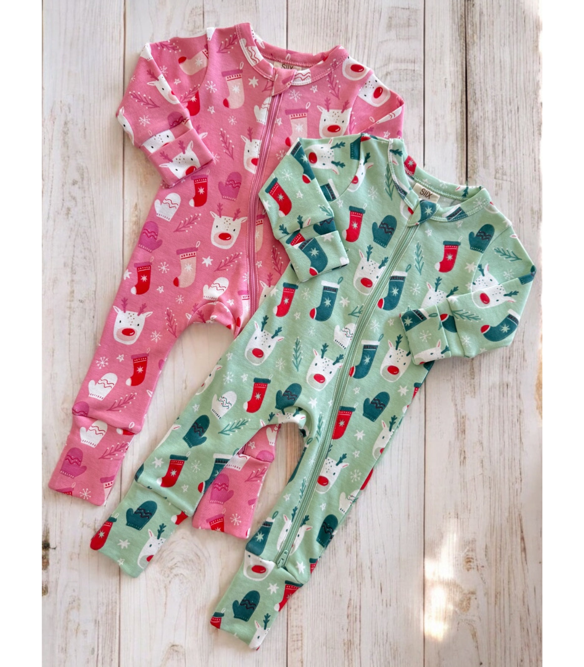 Reindeer / Organic 2-Way Zip Romper