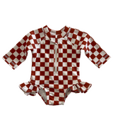 Stracciatella Checkerboard / Skipper Rashguard Swimsuit / UPF 50+