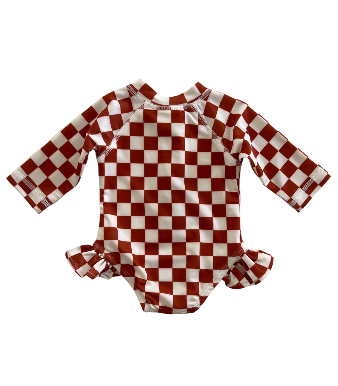 Stracciatella Checkerboard / Skipper Rashguard Swimsuit / UPF 50+