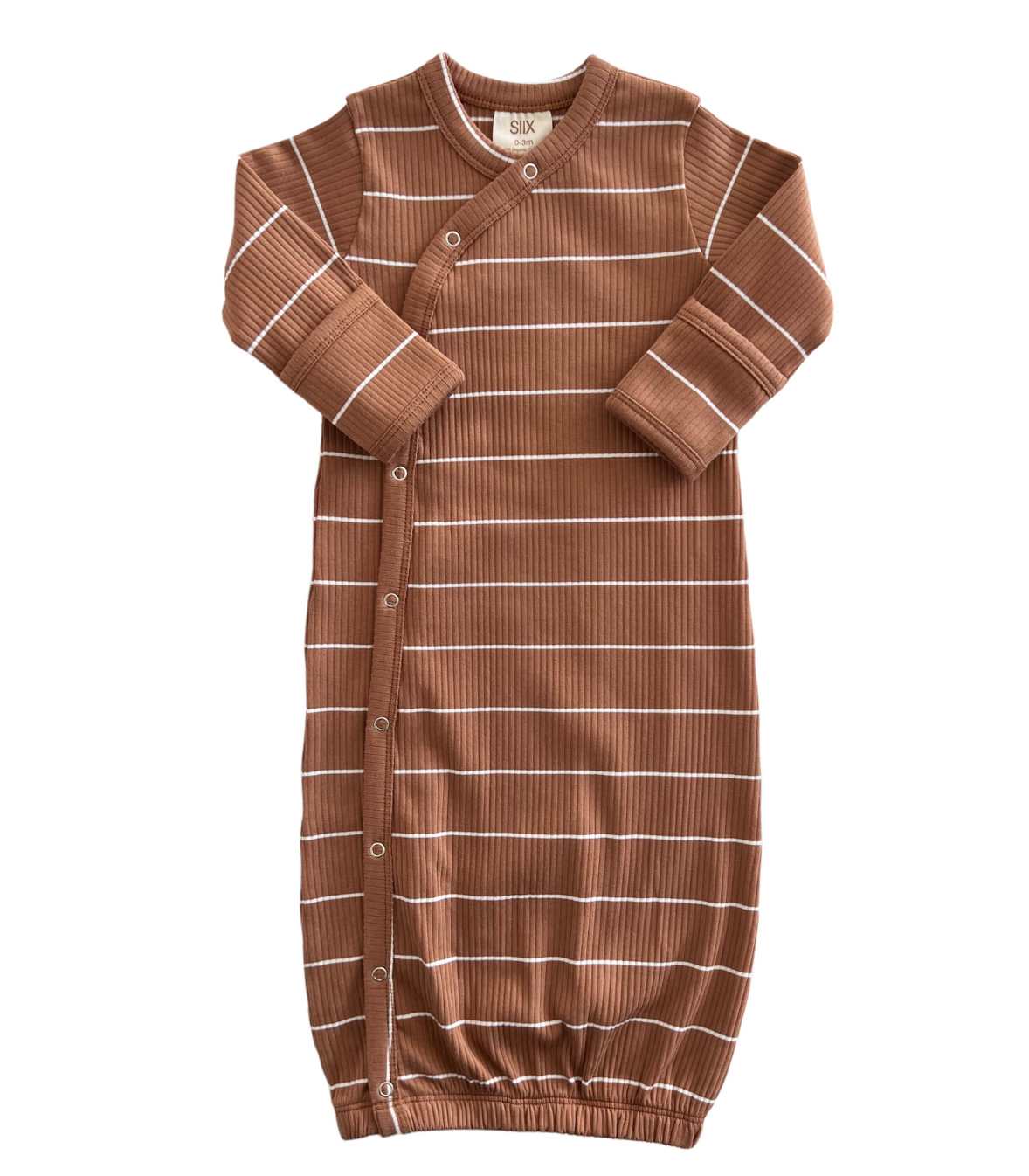 Saddle Stripe / Organic Ribbed Gown