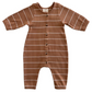 Saddle Stripe / Organic Ribbed Long Sleeve Bay Jumpsuit