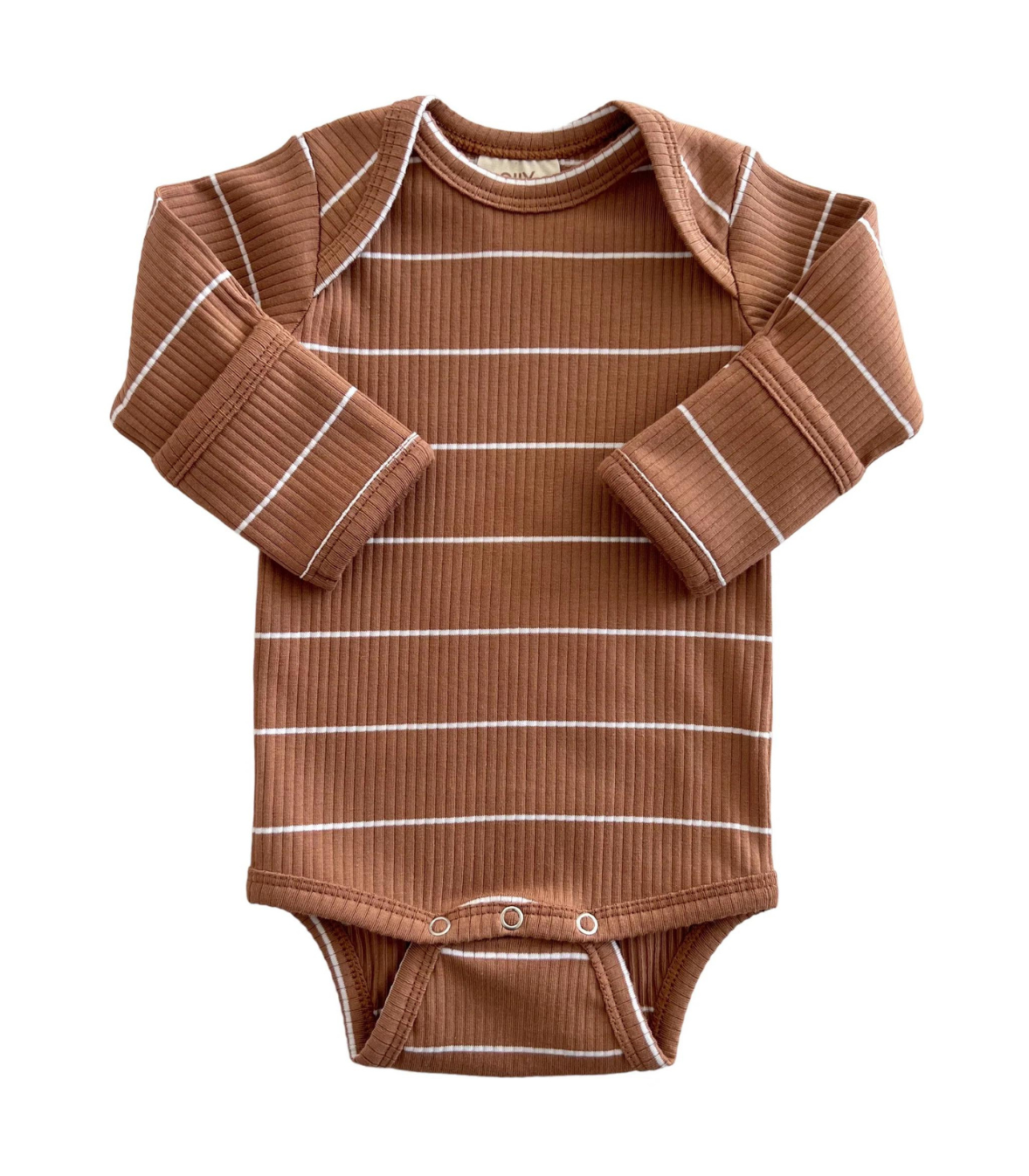 Saddle Stripe / Organic Ribbed Long Sleeve Bodysuit