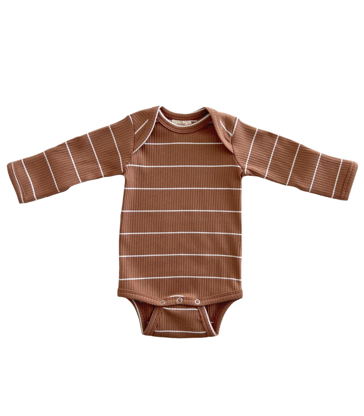 Saddle Stripe / Organic Ribbed Long Sleeve Bodysuit