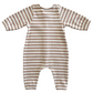 Tan Stripe / Organic Ribbed Long Sleeve Bay Jumpsuit