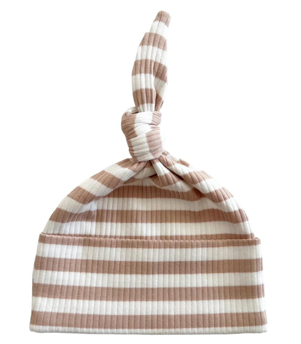 Tan Stripe / Organic Ribbed Beanie