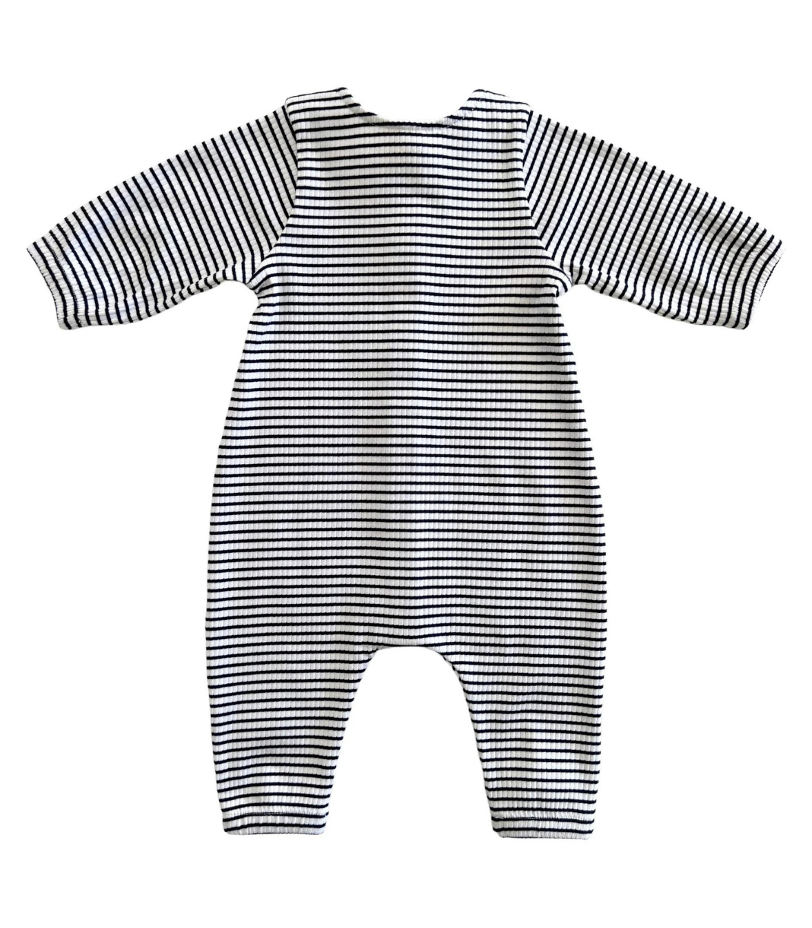 Black Stripe / Organic Ribbed Long Sleeve Bay Jumpsuit