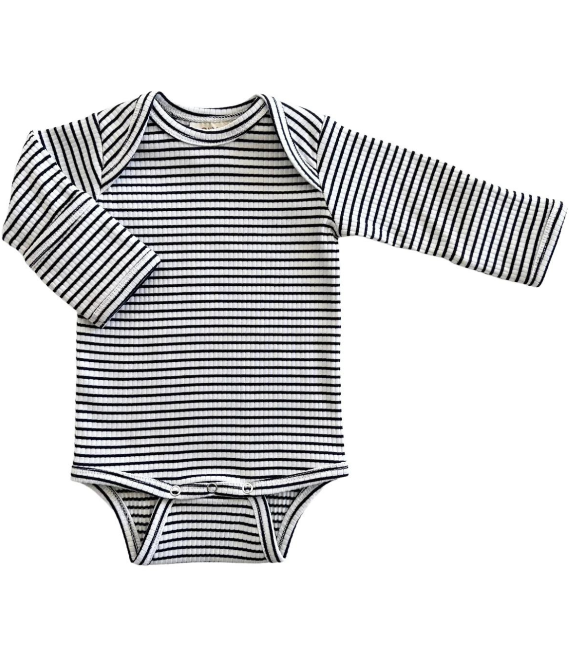 Black Stripe / Organic Ribbed Long Sleeve Bodysuit