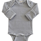 Black Stripe / Organic Ribbed Long Sleeve Bodysuit