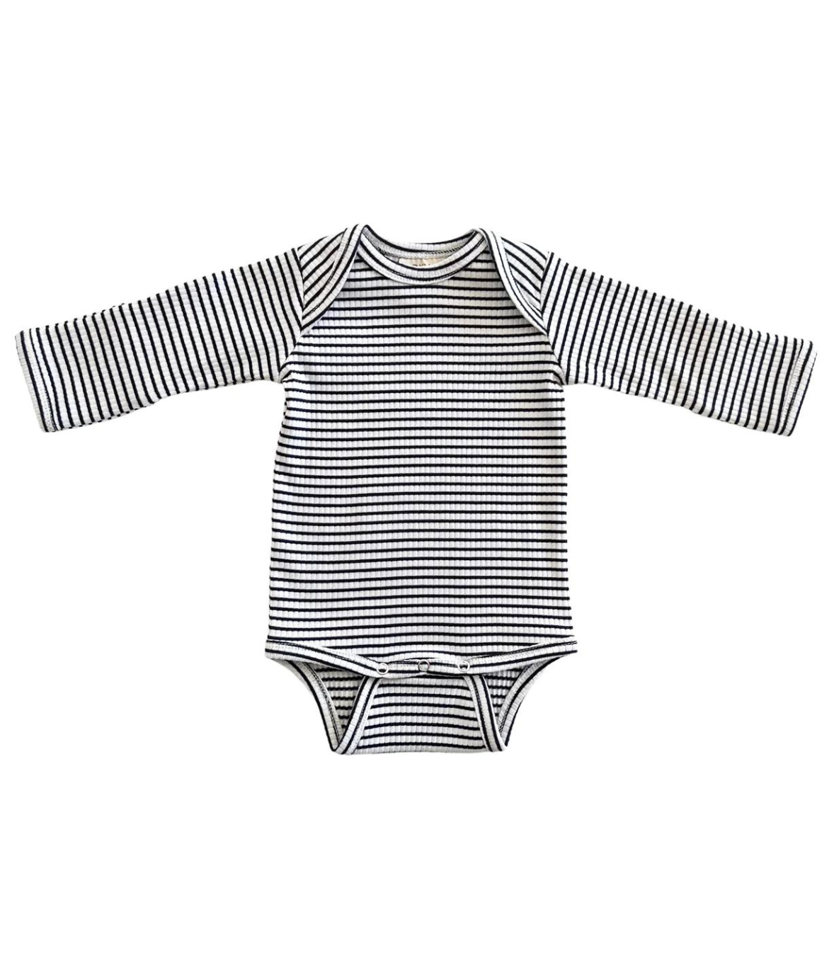 Black Stripe / Organic Ribbed Long Sleeve Bodysuit