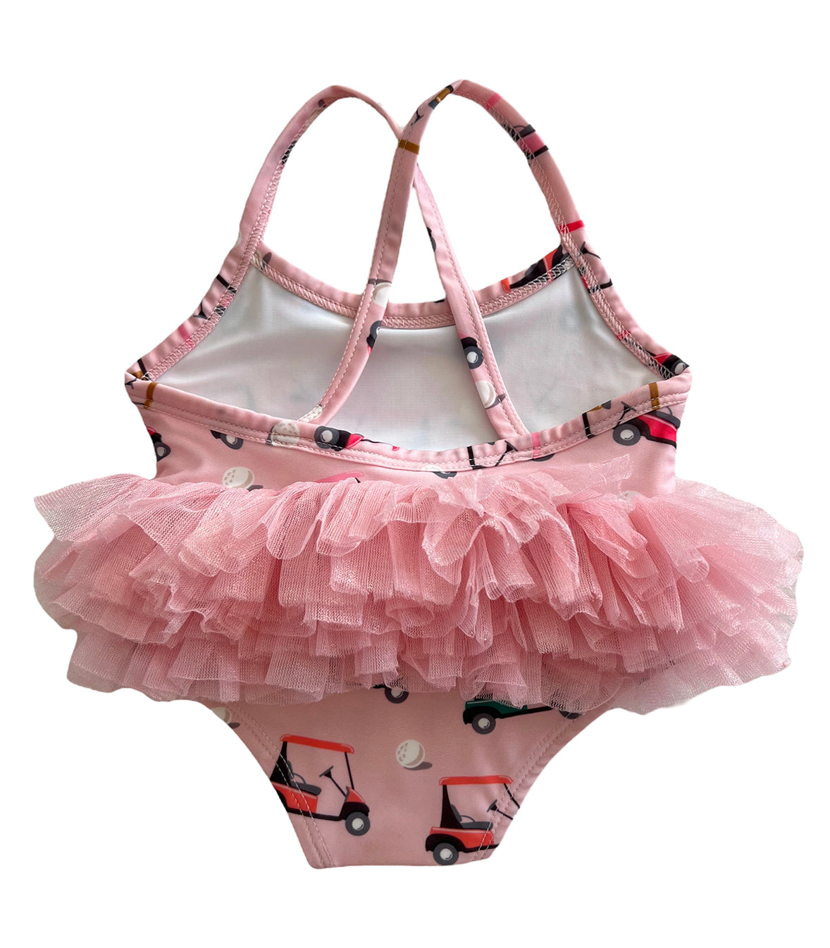 Pink Golf Cart / Ariel Tutu Swimsuit / UPF 50+