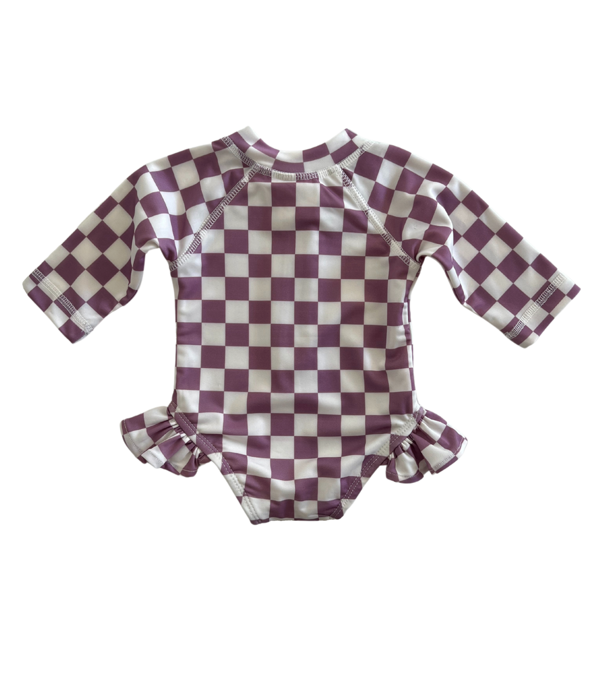 Berry Cheesecake Checkerboard / Skipper Rashguard Swimsuit / UPF 50+