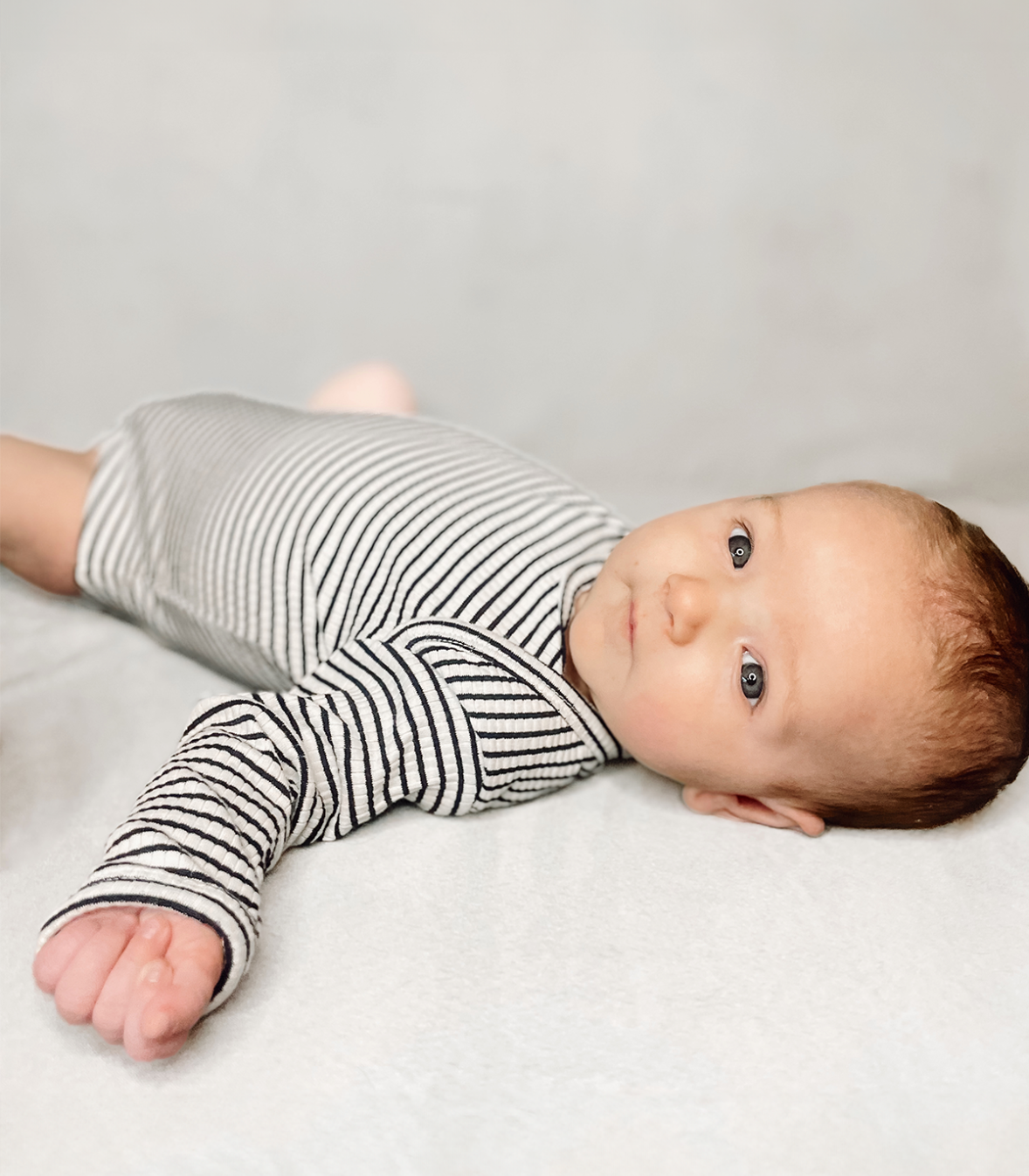 Black Stripe / Organic Ribbed Long Sleeve Bodysuit