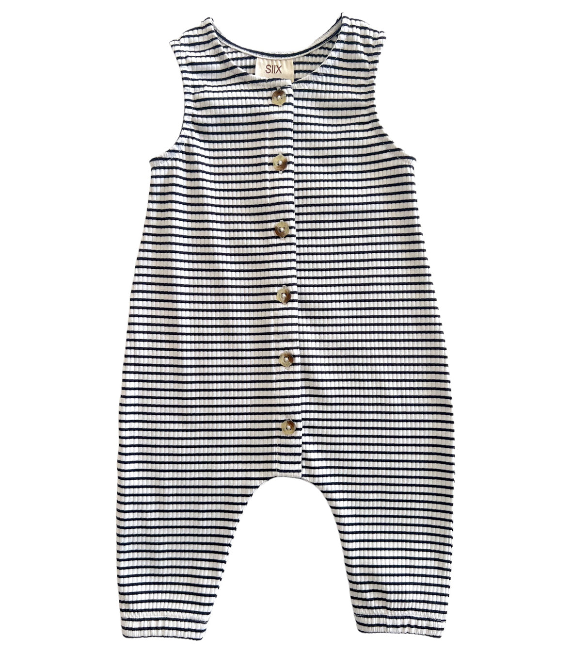 Black Stripe / Organic Ribbed Bay Jumpsuit