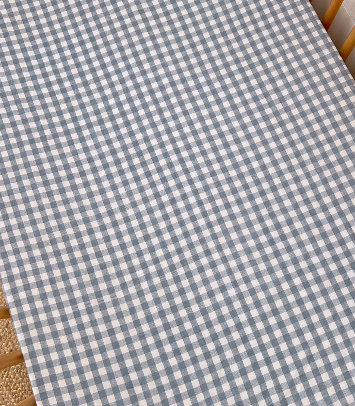 Blue Gingham / Organic Crib Sheet