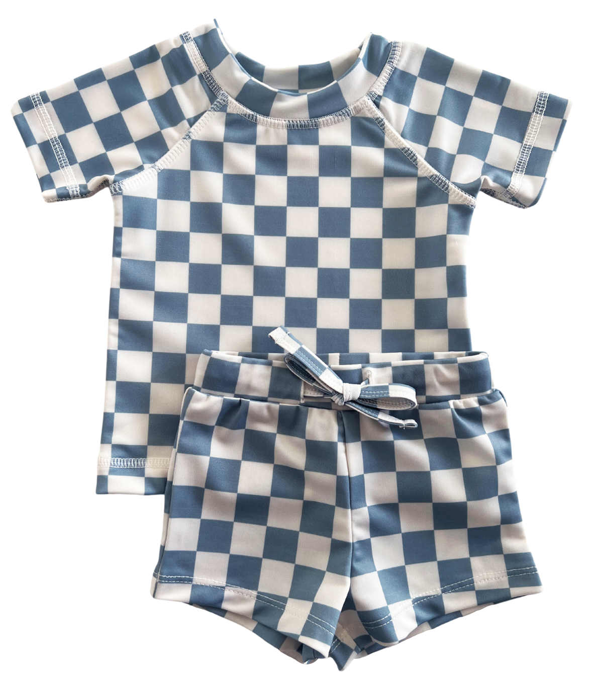 Blueberry Muffin Checkerboard / Cove Rashguard Set / UPF 50+