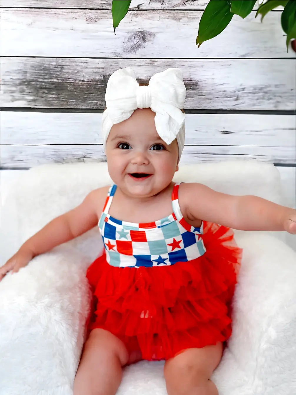 Red, White & Blue Checkerboard / Organic Tutu Bodysuit