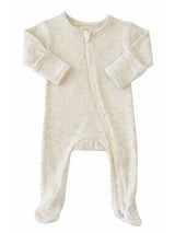 Cream Speckle / Ribbed 2-Way Zip Footie