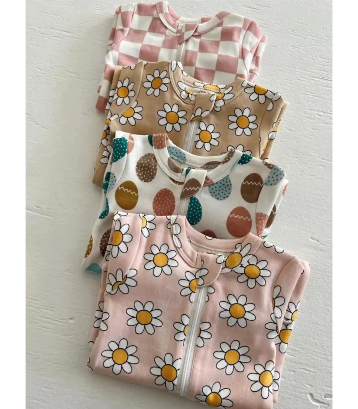 Daisy Pop Taffy / Organic 2-Way Zip Romper