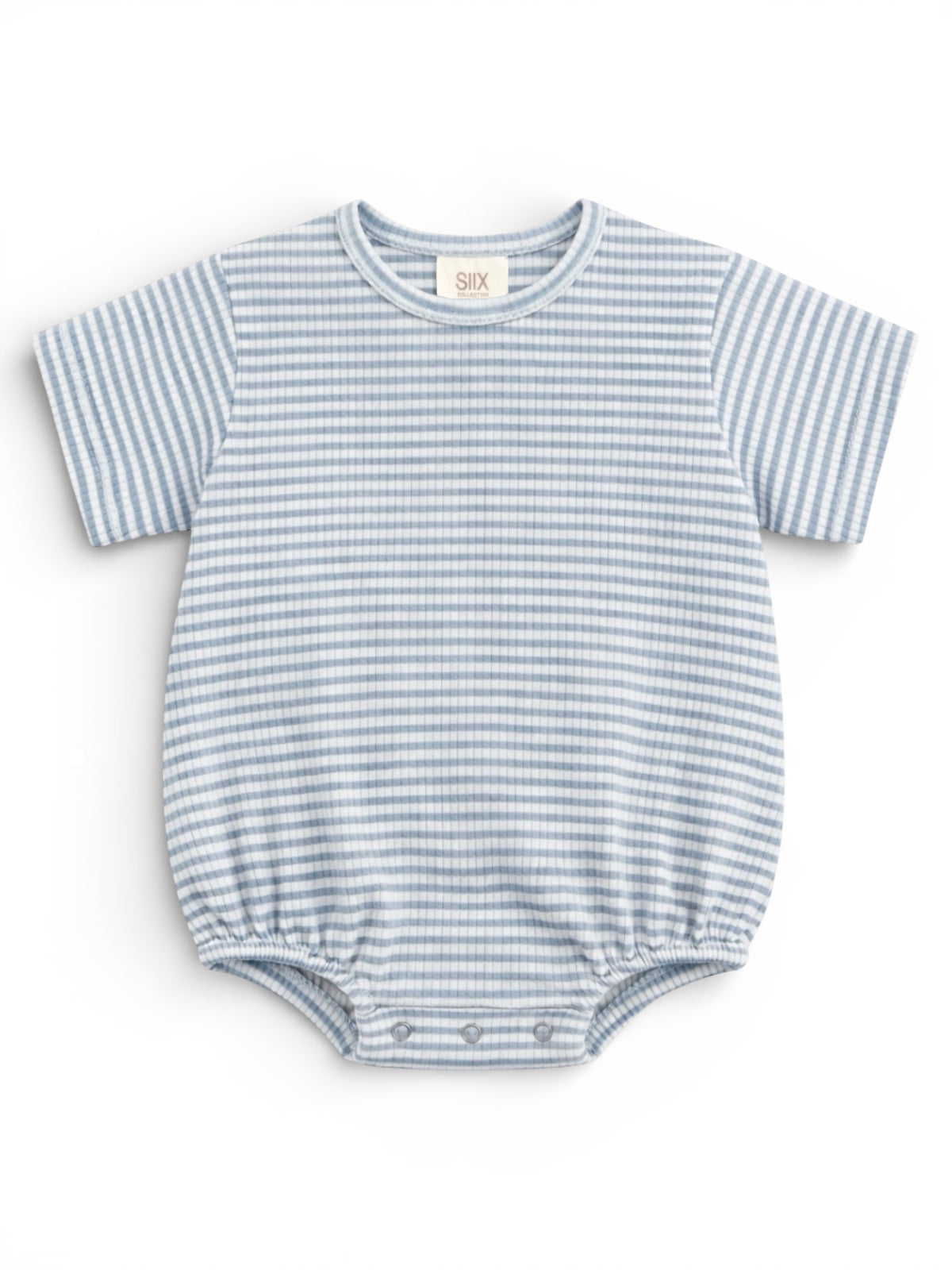Dusty Blue Stripe / Ribbed T-Shirt Bubble