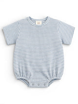 Dusty Blue Stripe / Ribbed T-Shirt Bubble