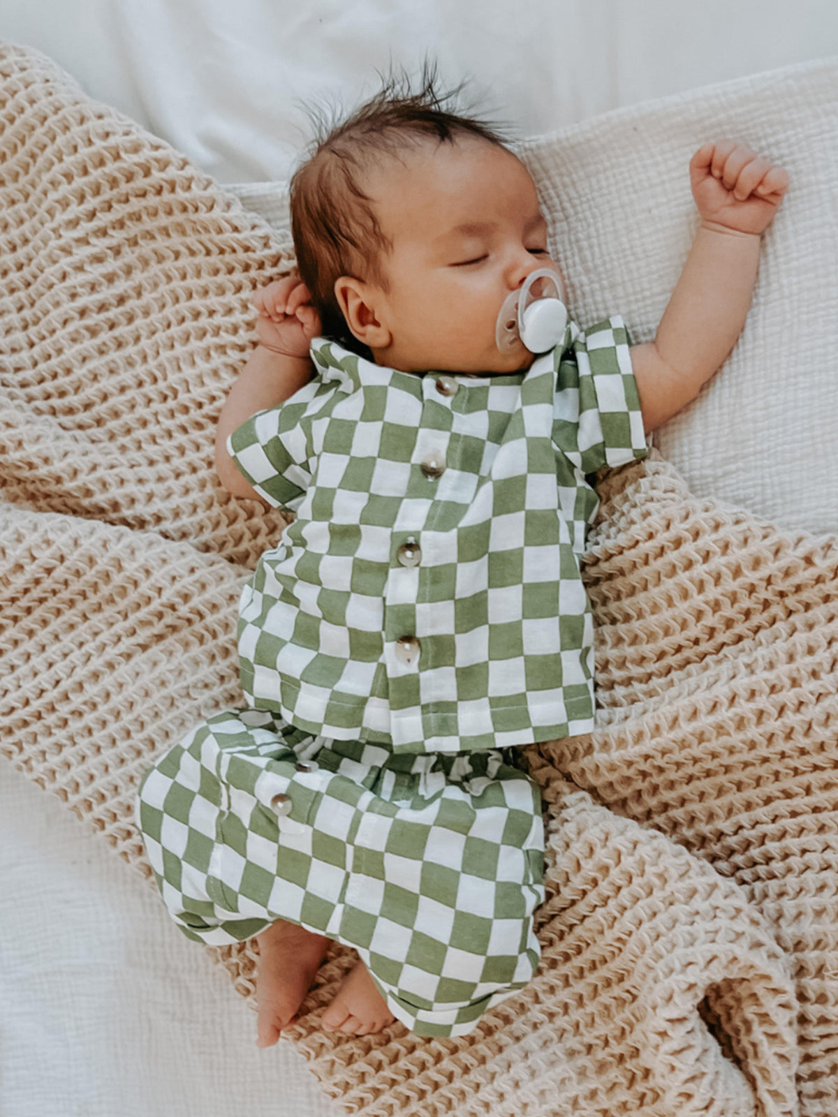 Lime Checkerboard / Organic Finley Set